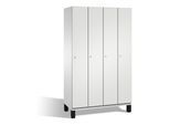 C+P Umkleidespind Cambio auf Füßen, 4 Abteile, H1980xB1200xT525mm Front Lichtgrau Korpus Lichtgrau ; C + P Möbelsysteme (45100-40|S10012)