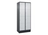 C+P Schließfachschrank Classic PLUS, Sockel, 2 Abteile, 1950x800x500mm, 7016/703 Innenhöhe Gefach oben (oberes 453 mm Front RAL 7035 Lichtgrau ; C + P (080020-224|S10016)