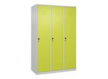 C+P Spind Classic PLUS, 3 Abteile, 1850x1200x500mm, 7035/0024 Verschluss Sicherheits-Drehriegel 4 Garderobenhaken ; C + P Möbelsysteme (080000-32|S10009)