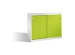 C+P Akten-Sideboard Acurado mit Schiebetüren, 2 x 3 Ordnerhöhen, H1200xB1600xT500mm Front Viridingrün Korpus Lichtgrau ; C + P Möbelsysteme (2157-1200|S10246)