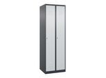 C+P Spind Classic PLUS, 2 Abteile, 1850x600x500mm, 7016/7035 Verschluss Zylinderschloss 4 Garderobenhaken Trennwand mittig ; C + P Möbelsysteme (080000-20F|S10018)