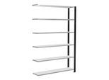 Schulte Anbauregal Büro-Steckregal MULTIplus85 2000 x 1300 x 300 mm 6 Fachböden Kreuzstrebe schwarz/RAL 7035 lichtgrau mit Anschlagleiste ; Schulte La (36011-S)