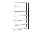 Schulte Anbauregal Büro-Steckregal MULTIplus85 2300 x 1300 x 300 mm 7 Fachböden Kreuzstrebe schwarz/RAL 7035 lichtgrau mit Anschlagleiste ; Schulte La (36017-S)