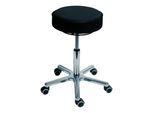 STIER Drehhocker mit Rollen Sitzhöhe 540-720mm Kunstleder gepolstert Schwarz (904911)