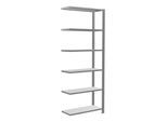 Schulte Anbauregal Büro-Steckregal MULTIplus85 2000 x 750 x 300 mm 6 Fachböden Kreuzstrebe verzinkt mit Anschlagleiste ; Schulte Lagertechnik (17709)