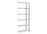 Schulte Anbauregal Büro-Steckregal MULTIplus85 2000 x 750 x 300 mm 6 Fachböden Kreuzstrebe RAL 7035 lichtgrau mit Anschlagleiste ; Schulte Lagertechni (36009)