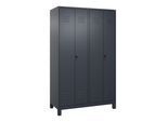 C+P Schwarz-Weiß-Spind Classic PLUS, Füße, 4 Abteile, 1950x1200x500mm, 7016/7016 Verschluss Sicherheits-Drehriegel ; C + P Möbelsysteme (080012-40|S10012)