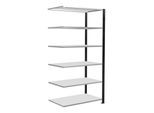 Schulte Anbauregal Büro-Steckregal MULTIplus150 2000 x 1000 x 600 mm 6 Fachböden Längenriegel schwarz/RAL 7035 lichtgrau mit Mittelanschlag ; Schulte (36046-S)