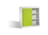 C+P Akten-Sideboard Acurado mit Schiebetüren, 3 Ordnerhöhen, H1200xB1200xT500mm Front Viridingrün Korpus Lichtgrau ; C + P Möbelsysteme (2057-1200|S10250)
