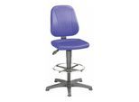 bimos Arbeitsdrehstuhl Unitec mit Gleiter und Fußring und Stoff blau Sitzhöhe 580-850 mm (9651-CI02)