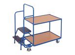 VARIOfit Kommissionierwagen mit 2 Ladeflächen niedrig (sw-600.614)
