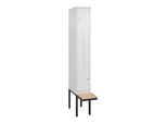 C+P Z-Spind Classic PLUS, Bank, 2 Fächer, 2120x300x815mm, 9016/9016 Verschluss Zylinderschloss Sitzbanktyp auskragend Material Sitzfläche Buche-Hartho (0800437-102|S10029)