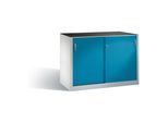 C+P Werkzeug-Beistellschrank mit Schiebetüren, innen 2 x 1 Boden, H1000xB1600xT600mm Front Lichtblau Korpus Lichtgrau ; C + P Möbelsysteme (2166-09|S10044)