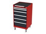 STIER Mobiler Schubladenschrank mit 6 Schubladen, 600x575x1090, Verkehrsrot und Anthrazitgrau (906244)