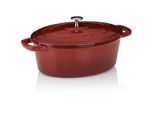 Kela Bräter , Rot , Metall , 4 l , oval , 23x11x29 cm , Kochgeschirr, Töpfe, Bräter