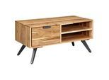 Couchtisch Holz massiv inkl. offenes Fach + Schublade