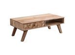Mid.you Couchtisch , Akaziefarben , Holz , Akazie , massiv , 1 Schubladen , rechteckig , eckig , 50x35x95 cm , Stauraum, offenes Fach, einfacher Aufbau , Wohnzimmer, Wohnzimmertische, Couchtische, Couchtische eckig