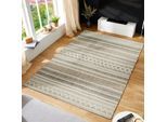 Teppich LUXOR LIVING "Crosby", beige (creme,grau), B:160cm H:7mm L:230cm, Obermaterial: 60% Baumwolle, 30% Polyester, 10% Viskose, Teppiche, Teppich, Rauten Design, Boho-Style, Wohnzimmer, Schlafzimmer