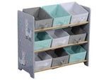 Kesper Kinderregal , Dunkelgrau , Holz , Kiefer , Lama , 3 Fächer , 9 Schubladen , 65x60x30 cm , Fsc , Beimöbel erhältlich , Baby & Kindermöbel, Babyzimmer, Baby- & Kinderregale