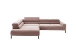 Pure Home Lifestyle Ecksofa inkl. Funktion , Rosa , Textil , L-Form , 309x219 cm , Blauer Engel, Goldenes M, Dgm, Oeko-Tex® Standard 100, DGM-Klimapakt, DGM-Emissionslabel , Typenauswahl, Fußauswahl, Lederauswahl, Stoffauswahl, Hocker erhältlich, Rücken echt, individuell planbar, elektrischer Sitzvorzug , Wohnzimmer, Sofas & Couches, Wohnlandschaften, Ecksofas