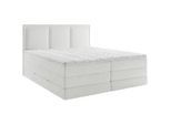 Mid.you Boxspringbett , Weiß , Textil , H3 + H4 , 7-Zonen , 180x200 cm , Bettkasten, gepolstertes Kopfteil, Stoffauswahl, Topper durchgehend, Wendematratze mit unterschiedlichen Härtegraden, in verschiedenen Größen erhältlich , Schlafzimmer, Betten, Boxspringbetten