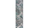 Läufer FLAIR RUGS "Marbled", grün (smaragd), B:60cm H:12mm L:230cm, Kunstfaser, Teppiche, Läufer, dezenter Glanz, mehrfarbig, modernes Marmor-Design, Teppichläufer