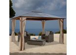 KONIFERA Pavillon »Holzoptik«, (Set), BxT: 300x365 cm, Aluminiumgestell
