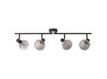 Brilliant Deckenstrahler »Reflekt«, 4 flammig, Leuchtmittel E14 ohne Leuchtmittel, Spotrohr 4flg schwarzmatt/rauchglas