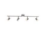 Brilliant Deckenstrahler »Wesley«, 4 flammig, Leuchtmittel GU10 LED wechselbar, LED Spotrohr 4flg eisen/chrom