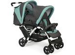 CHIC4BABY Geschwisterwagen »Duo, melange mint«, mit feststellbaren Doppelschwenk-Vorderrädern