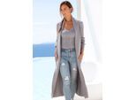 LASCANA Longstrickjacke, mit Rippstrickdetails und Taschen, lässiger Strickmantel
