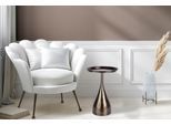 Kayoom Beistelltisch »Assane 125, Edles Design in Goldfarben beziehungsweise Schwarz«, (1 St.), Metallgestell in Tropfenform, runde Ablagefläche, extravagant