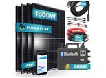 SUNNIVA® 1800W Balkonkraftwerk 800W komplett Steckdose - TSUN 800W Wechselrichter - PV Solaranlage Komplettset - 4x 450W (1800W) Solarmodule - inkl. 5m Kabel - Bluetooth, WIFI
