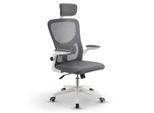 Juskys Bürostuhl Baltimore mit Rollen & Armlehne - Schreibtischstuhl ergonomisch - Stuhl - Grau