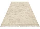 Teppich GREEN LOOOP "Vermont GL-82101", beige (beige, braun), B:160cm H:5mm L:230cm, Baumwolle, Schurwolle, Teppiche, Teppich, handgewebter Naturfaserteppich aus 80% Wolle 20% Baumwolle, Wohnzimmer