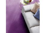 Teppichboden ANDIAMO "Kira, Velours, Made in Belgium", lila, B:400cm H:8mm L:1200cm, Kunstfaser, Teppiche, Uni Farben, Breite 400 cm, strapazierfähig, pflegeleicht, Wohnzimmer