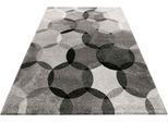 Teppich ESPRIT "Modernina ESP-3378", grau, B:160cm H:13mm L:225cm, Kunstfaser, Teppiche, Teppich, weicher Kurzflor in modernem Design, Wohnzimmer, Schlafzimmer, bunt