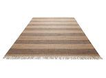 Teppich GREEN LOOOP "Virgil", braun (cognac braun,cognac braun), B:160cm H:4mm L:230cm, Jute, Teppiche, Teppich, Naturfaser Teppich aus 80% Jute 20% Baumwolle, mit Fransen, Wohnzimmer