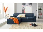 Ecksofa DOMO COLLECTION "Topper, elegant und zeitlos, kompaktes Stellmaß 245/155cm, L-Form", blau (dunkelblau), B:245cm H:78cm T:155cm, Sofas, Ecksofa, mit Recamiere, wahlweise mit Schlaffunktion