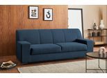 2-Sitzer DOMO COLLECTION "Ledas kubisch und komfortabel, flache Armlehnen, eleganter Fuß", blau, B:210cm H:83cm T:88cm, Sofas, in vielen Farben erhältlich