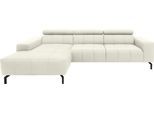 DOMO collection Ecksofa »Cunelli tolle Sitznähte als Designelement, fester Sitzkomfort, L-Form«, wahlweise mit 6-fach verstellbarer Kopfteilverstellung, bodenfrei