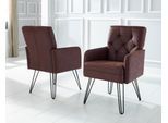 Sessel EXXPO - SOFA FASHION "Doppio, Loungesessel mit Designuntergestell, bequem und elegant", braun (chocco), B:61cm H:89cm T:67cm, Sessel, Sessel, aufwendige Rückenverarbeitung, Breite 61 cm