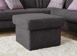 Stauraumhocker SIT & MORE "Melissa", grau (fango), B:60cm H:48cm T:60cm, 100% Polyester, Hocker, klassisches Design, optional in dem mit Wasser zu reinigendem Bezug