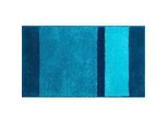 Grund Badteppich , Türkis , Textil , Streifen , rechteckig , 60x100 cm , Oeko-Tex® Standard 100, Made in Europe , für Fußbodenheizung geeignet, rutschfest , Heimtextilien, Badtextilien, Badematten