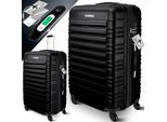 KESSER® Reisekoffer Hartschalen-Koffer Inkl. Kofferwaage + Gepäckanhänger Trolley Gepäck Rollkoffer Zahlenschloss 4 Rollen ABS-Hartschale Teleskopgriff