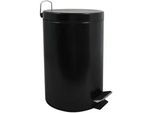 MSV-Spirella Treteimer , Schwarz , Kunststoff , 12 l , 25.1x39.4x25.1 cm , Haushalt & Kleinelektro, Reinigung, Mülleimer & Abfallsammler