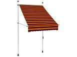 vidaXL Einziehbare Markise Handbetrieben 100 cm Orange und Braun