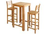 vidaXL Bartisch und Stuhl-Set 3-tlg. Akazienholz Massiv