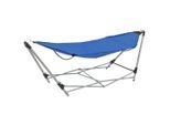 vidaXL Hängematte mit faltbarem Ständer Blau