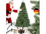 tectake® Weihnachtsbaum, künstlich in Grün, mit Spritzgussnadeln, formbar mit viel Volumen, pulverbeschichteter Metallständer mit Kunststoffkappen